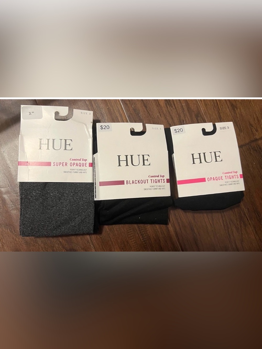 Hue Women's Tights 3 Pair, Black/ Black/Heather Gray Size 3 (165-200 Pounds)